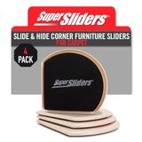 Super Sliders 4734195N Herbruikbare schuif en verberg meubelverhuizers voor tapijt - vierkante rand voor muren en hoeken - Blijft verborgen onder meubels, 5 inch linnen (4 stuks)