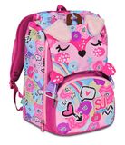 SJ Gang Uitbreidbare Schoolrugzak, Roze, PinkHugs, Dubbele Rugzak met Zijrits Tas voor Drinkfles, Basisschool en Middelbare Scholen, Meisjes, Roze, Eén maat, Rugzak