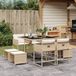 Maison Exclusive - Ensemble de jardin 9 pièces avec coin repas, coussins inclus, couleur beige, en polyrotin