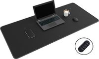 WURK Muismat 120x60 - XXL - Bureau Onderlegger - Bureau Organizer - Bureaumat - Inclusief Kabel Clip – Zwart