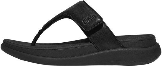 FitFlop F-Mode Go Adjustable Flatform Toepost Teenslippers Dames - Zwart - Maat 39