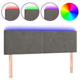 VidaXL Hoofdbord LED 144x5x78/88 cm Fluweel Donkergrijs