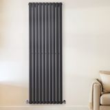 Hudson Reed Radiateur design vertical - 178 x 59 cm - Panneau double - Gris - Design moderne - Chauffage central - Vitality