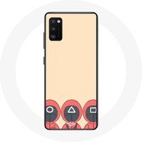 Maniacase Case voor Samsung Galaxy A41 Squid Game Masks Vierkante Driehoek en Cirkel Fan Art