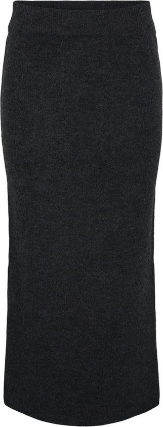 Pieces PCNIKO HW Knit Ankle Skirt BC - Dark Grey Melange - Women's Size L