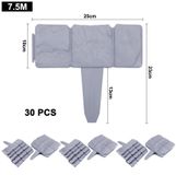Bordure Bordure flexible en plastique aspect pierre 30 pièces 7,5 mètre Gris