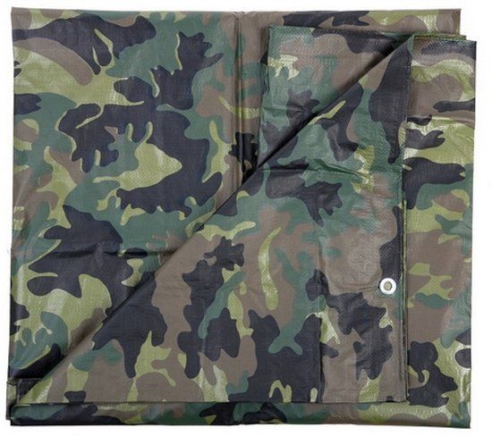 Fun & Feest party gadgets Groen camouflage afdekzeil 2 x 3 m