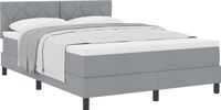 vidaXL Boxspringbed met hoofdeinde Lichtgrijs 140 x 200 cm Stof