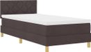 vidaXL Boxspringbed met hoofdeinde, donkerbruin, 90 x 200 cm, stof