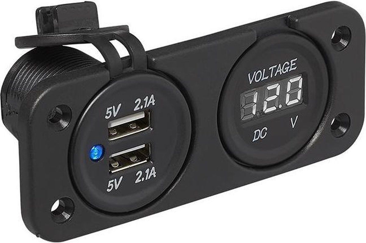 ProPlus Inbouwkit: Voltmeter 6-30v + Usb Poort In Blister
