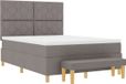vidaXL Boxspring bed met kussen met hoofdeinde Taupe 140 x 190 cm Stof
