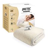 Imetec Scaldasonno elektrische deken eenpersoonsbed 150x160 cm, 50% wol en merino, 2 temperaturen, elektroblok-veiligheidsvoorziening, Made in Italy