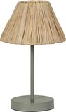 OSRAM tafellamp Decor Raffia groenbruin van raffia en metaal, E27, 200 mm diameter, lampenkap van gerecycled materiaal, duurzaam dankzij vervangbare lichtbron, eenvoudig te installeren