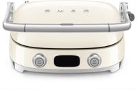SMEG MGF01CREU Contactgrill - Multifunctionele Grill & Wafelijzer - 2000W - Verwisselbare Platen - PFAS-vrije Keramische Coating - Crème