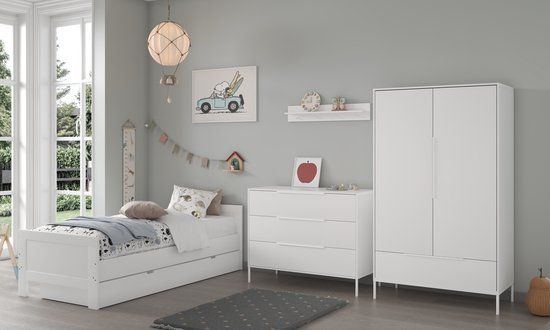 Born Lucky Interchild B.V. Born Lucky Tienerkamer Noel Wit 3 Delig Met Bed Met Lade