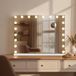 CLP Norlina spiegel - spiegel - met vergroting - dimbare LED-verlichting - 3 lichtstanden - wit met Bluetooth