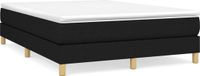 vidaXL Boxspring met matras stof zwart 140x200 cm