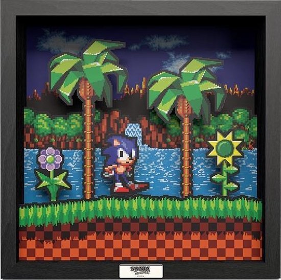 Level Up Labs Pixel Frame - Sonic Idle Pose (25cm x 25cm) Merchandise
