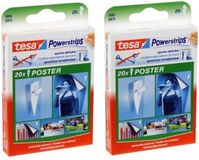 Merkloos / Sans marque Tesa Powerstrips Ophang Gummetjes - 40 Stuks - Zelfklevend - Poster Strips