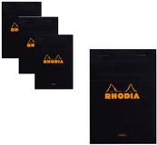 Rhodia Notitieblok - Schrijfblok - N14 - Gelijnd - A6 - 80g - zwart - 80 vel - 10 stuks