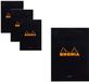 Rhodia Notitieblok - Schrijfblok - N14 - Gelijnd - A6 - 80g - zwart - 80 vel - 10 stuks