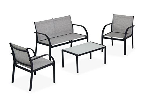 GARDEN FRIEND S1617067 Lounge, zwart, 108 x 63 x 77 cm