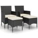 VidaXL Tuinstoel Terras Gecapitonneerde zitting Polyester, Polyrattan, Staal Crème, Wit