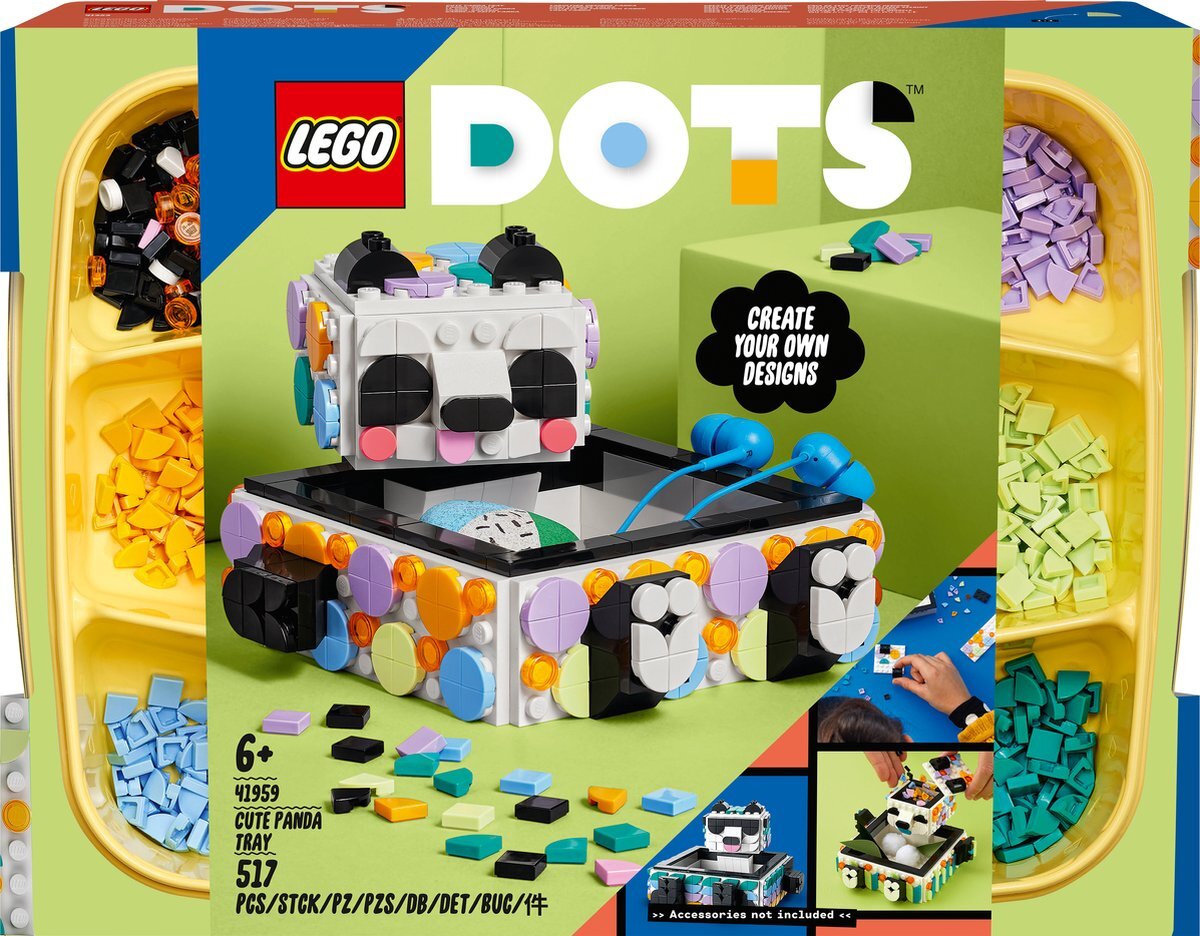 lego DOTS Schattige panda bakje - 41959