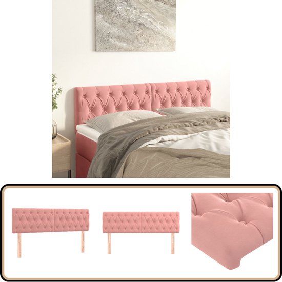VidaXL Hoofdbord 160x7x78/88 cm Roze