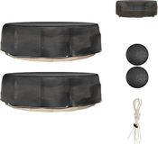 vidaXL Loungesethoes Zwart Polyetheen Trek/Rijgkoord Rond Ø188x50 cm