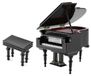 Piano miniature - Bois noir - Avec banc et étui - 10 x 9 x 4,5 cm - Cadeau décoration