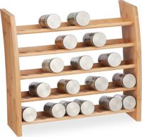 Merkloos Relaxdays kruidenrek bamboe, 5 etages, staande kruiden organizer, HBD: 36 x 40,5 x 16 cm, voor op het aanrecht, naturel
