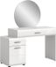 Hioshop Ice kaptafel inclusief spiegel 1 deur, 2 lades wit hoogglans, wit.