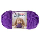 Knit Me Amigurumi Fluwelen chenillegaren, grof garen om te haken, 50 g/55 m, superzacht polyester voor teddy's, pluche speelgoed en dekens, EN71-3 en Oeko-Tex gecertificeerd, 5,5 mm haak (paars)