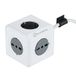 Electraline Powercube 62044 meervoudige contactdoos, 5 stopcontacten, 2 Schuko + Italiaanse stekker, 3 tweewaardige Italiaanse stopcontacten, 10/16 A, kleur wit, kabel 1,5 m
