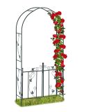 Merkloos Relaxdays Tuinboog met deur - voor klimplanten - 230 x 113,5 x 36,5 cm - metaal - groen