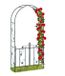 Merkloos Relaxdays Tuinboog met deur - voor klimplanten - 230 x 113,5 x 36,5 cm - metaal - groen
