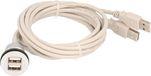 Schlegel RRJ_2USB_150CM 2x USB 2.0-bus A - 2x USB 2.0-stekker A 1.50 m Zilver