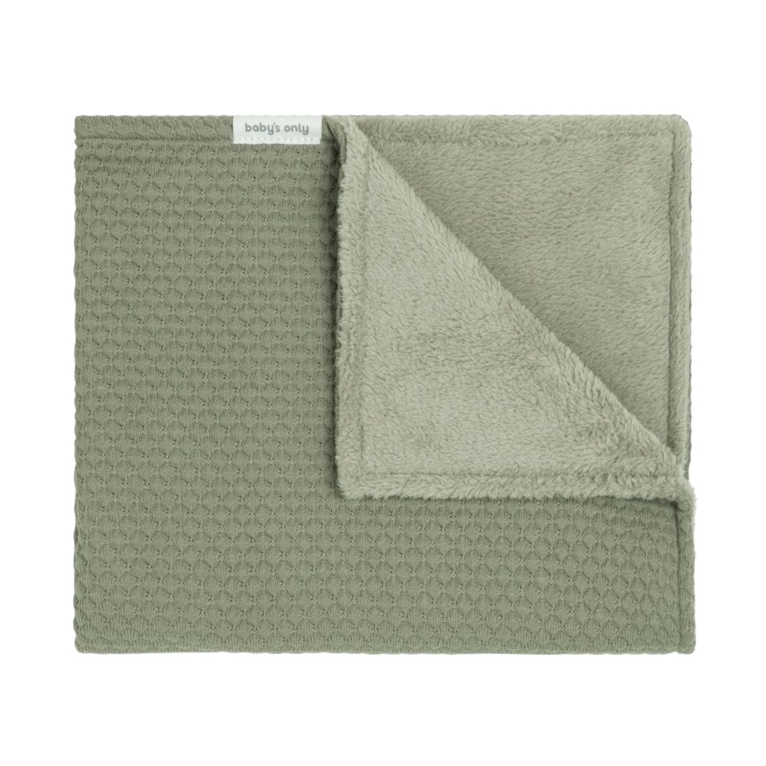 Baby's Only Gebreide wiegdeken teddy - Urban Green