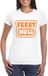 Bellatio Decorations Verkleed shirt voor dames - feest muts - wit - glitter - carnaval/themafeest XL