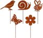 Omgoods - Set de 5 décorations de jardin avec figurines en métal