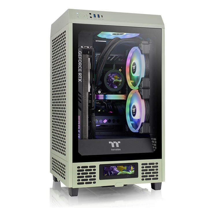 Thermaltake Tower 200 Mini Tower - Groen - Gaming PC Case