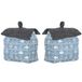 ITEM international ITEM Deurstopper maritiem huis - 2x - blauw - polyester - 15 x 8 x 17 cm