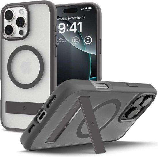 Spigen Ultra Hybrid S MagFit Apple iPhone 16 Pro Max Hoesje Grijs