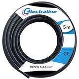 Electraline 60101023D kabelkrans H07 V-U 1 x 2,5 5 m, zwart