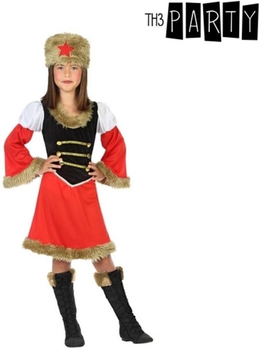 BigBuy Carnival 56815 COSTUME RUSSIAN WOMAN 7-9, meisjes, rood/zwart, 7 a 9 años