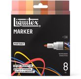 Liquitex 3699486 Acrylmarkers Portretset – 8 stuks – 2mm, Huidtinten, Multi-Surface Markers voor Kunstenaars, Tekenen, Mengkleuren & Mixed Media