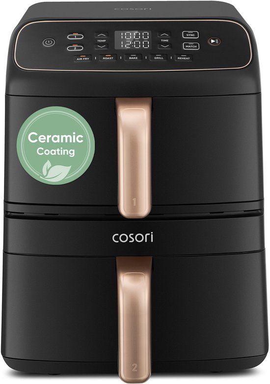 Cosori Turbo Tower Compact Airfryer - 8.6 Liter - Zwart/Goud