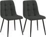 CLP Set de 2 chaises de salle à manger Tilde - Rembourré - Piètement en métal - Charge max. 150 kg - Tissu/gris foncé