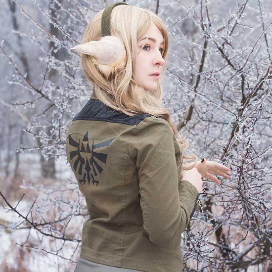 ZELDA - Biker Jacket with Triforce Logo - GIRL (XS) - Green